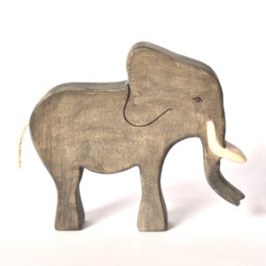 Wooden Elephant Toy: Waldorf Educational Figurine