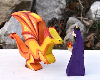 Wooden dragon toy set | Waldorf toys | wooden animal toys | Waldorf wooden toys
