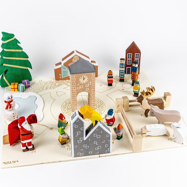 Adventskalender für Kinder | Waldorf Spielzeug | Holzspielzeug | Adventskalender Kit | Adventskalender Holz