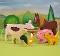 Handcrafted Wooden Farm Animal Toys: Waldorf Montessori Decor