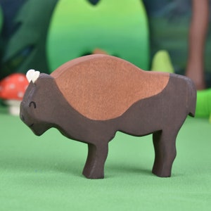 Wooden animal toys Waldorf Toys Wooden animals Handmade wooden toys Open ended toys Buffalo