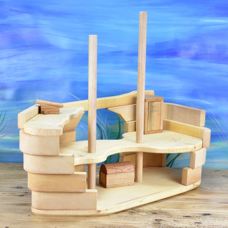 Waldorf Dollhouse Sunken Ship Wooden Dollhouse Waldorf wooden toys Handmade wooden toys Wooden Doll house Waldorf toys image 2