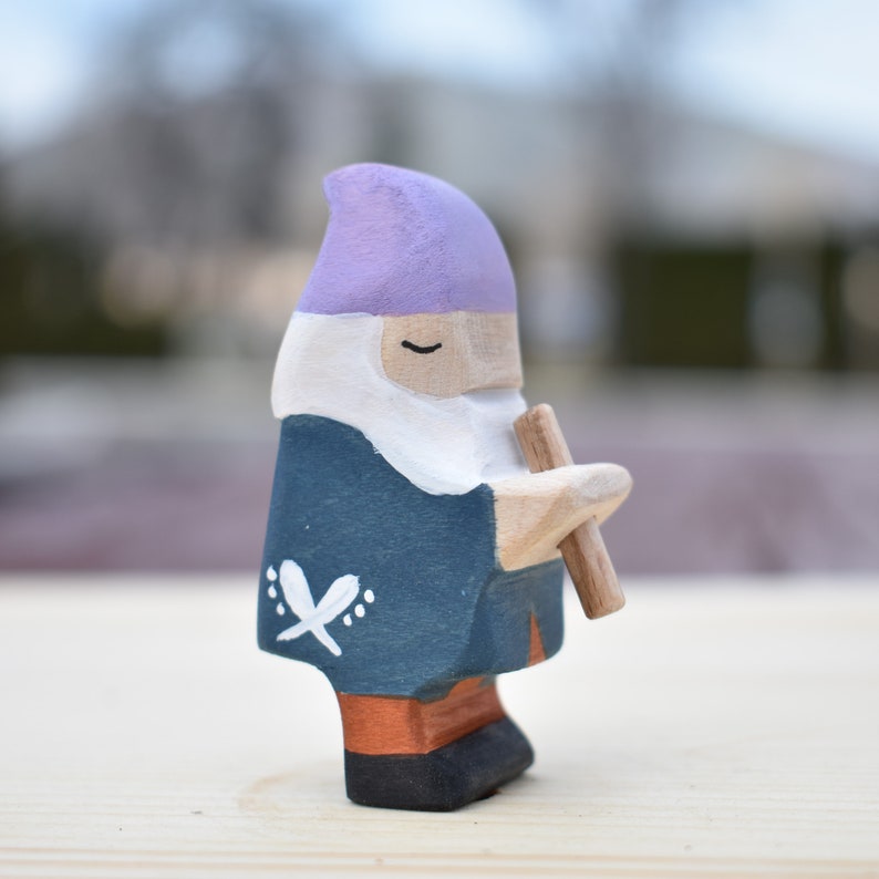 Wooden gnome figurines Waldorf wooden toys Fairy garden Etsy