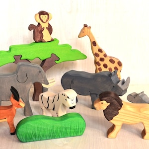 Waldorf Wooden African Animals Toy Set