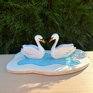 Swan Lake Wooden Animal Toys: Handmade Waldorf Maple Toy