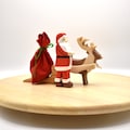 Handcrafted Wooden Santa Claus & Reindeer Toy: Waldorf Decoration product logo