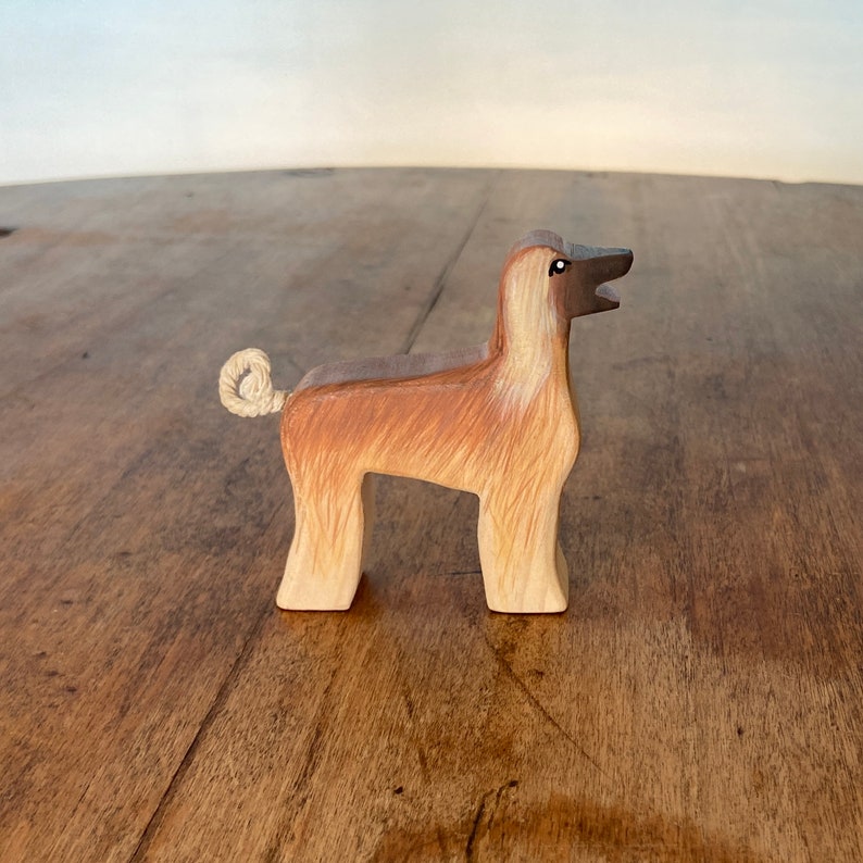 Wooden animal toys dogs Waldorf toys Wooden animals Handmade wooden toys Open ended toys Afghan hound