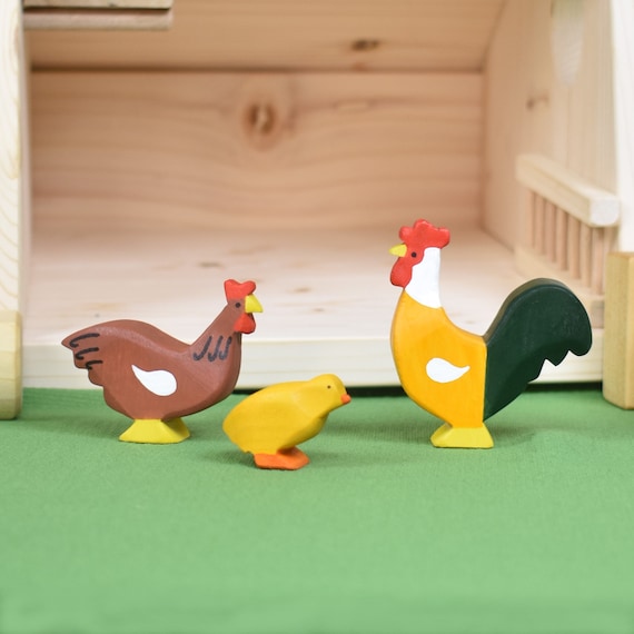 Chicken Pair | Wooden Animal Chicken Pair | Wooden Animal