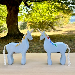 Handmade Wooden Unicorn: Waldorf Open Ended Toy
