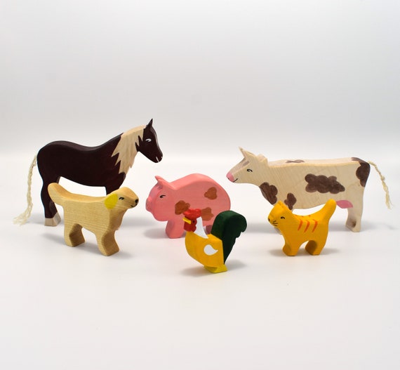 wooden farm animal toys