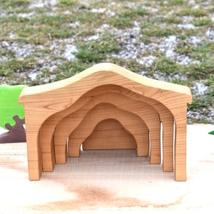 Waldorf toys, toy barn | Wooden toys | Miniature farm | Wooden puzzle toy | Waldorf nature table toy