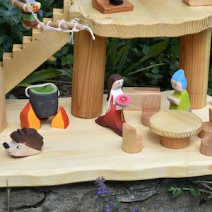 Wooden dollhouse Waldorf dollhouse Wooden Fairy House Waldorf toys Open Ended Toys Handmade wooden toys Wooden doll house image 9