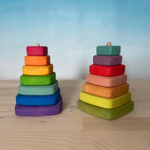 Montessori bebe wooden stacking toy | Montessori baby toys | Waldorf toys | Handmade wooden toys