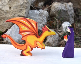 Waldorf toys | Wooden animal toys | Waldorf wooden toys | Wooden dragon toy set