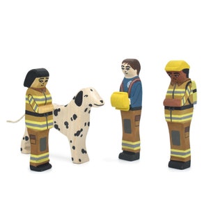 Firefighter Wooden Figurines | Wooden Fire Truck Toy | Wooden doll | Waldorf Toys | Wooden toys | Montessori toys | Open ended toys