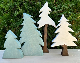 Arbres en hiver - Jouets d'arbre en bois Waldorf toys parfaits pour les jeux ouverts