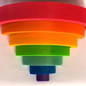 Regenbogen | Waldorf-Vorsteckspielzeug | Waldorf Holzspielzeug | Regenbogen | aus Holz Waldorf spielzeug | Holzspielzeug