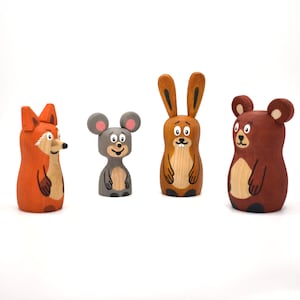 Waldorf Wooden Animal Toys: Montessori Woodland Nursery Decor