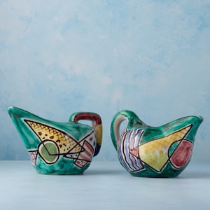 M. di Lieto (MDL) Amalfi matching pair of jugs, vintage Italian ceramics