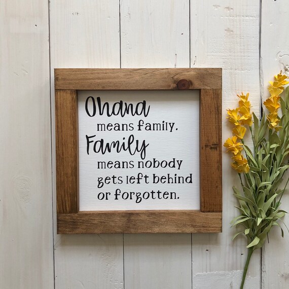 Ohana Wooden Sign Home Decor Gifts For Her Ohana Means Etsy