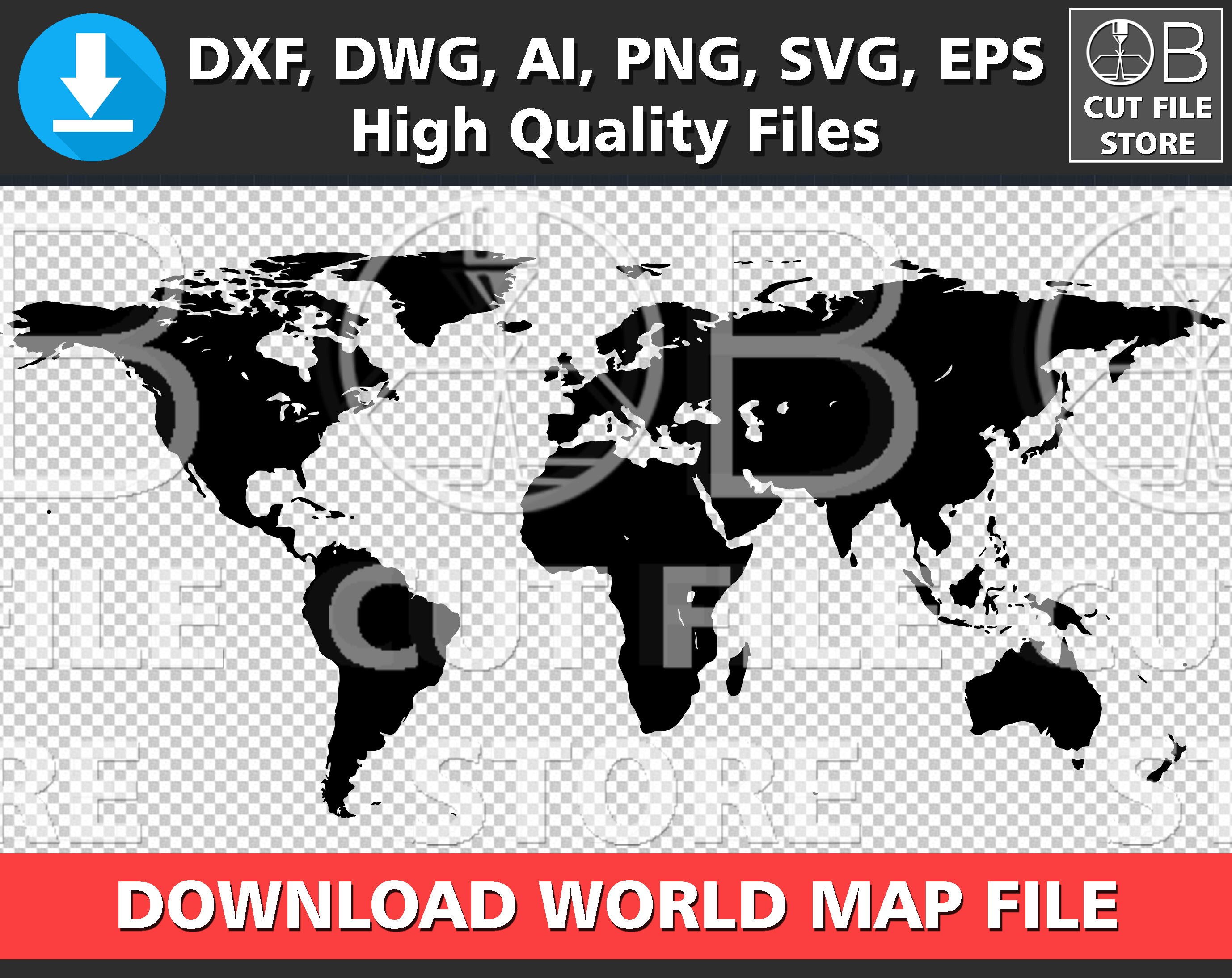 Download WORLD MAP Silhouette Dxf Dwg Ai SVG Png Eps files download ...