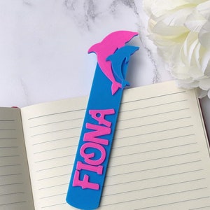 Personalised Dolphin bookmark, Birthday gift, stocking filler, Kids, Girls boys gift, Small present, personalized book marker, party favour