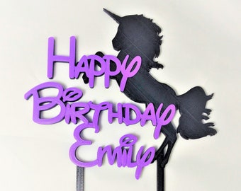 Unicorn Personalised Cake Topper - Fairytale Birthday Party - Unicorn Theme