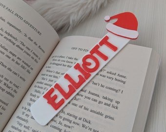 Personalised Santa bookmark, Christmas Eve Box, Stocking filler, father christmas, stocking stuffer, Kids, Girls boys gift, Small present