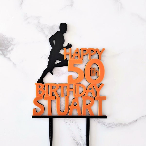 Runner Cake Topper, Jogging Cake Topper, Running Personalised Cake Topper, Birthday, Bespoke Cake Topper