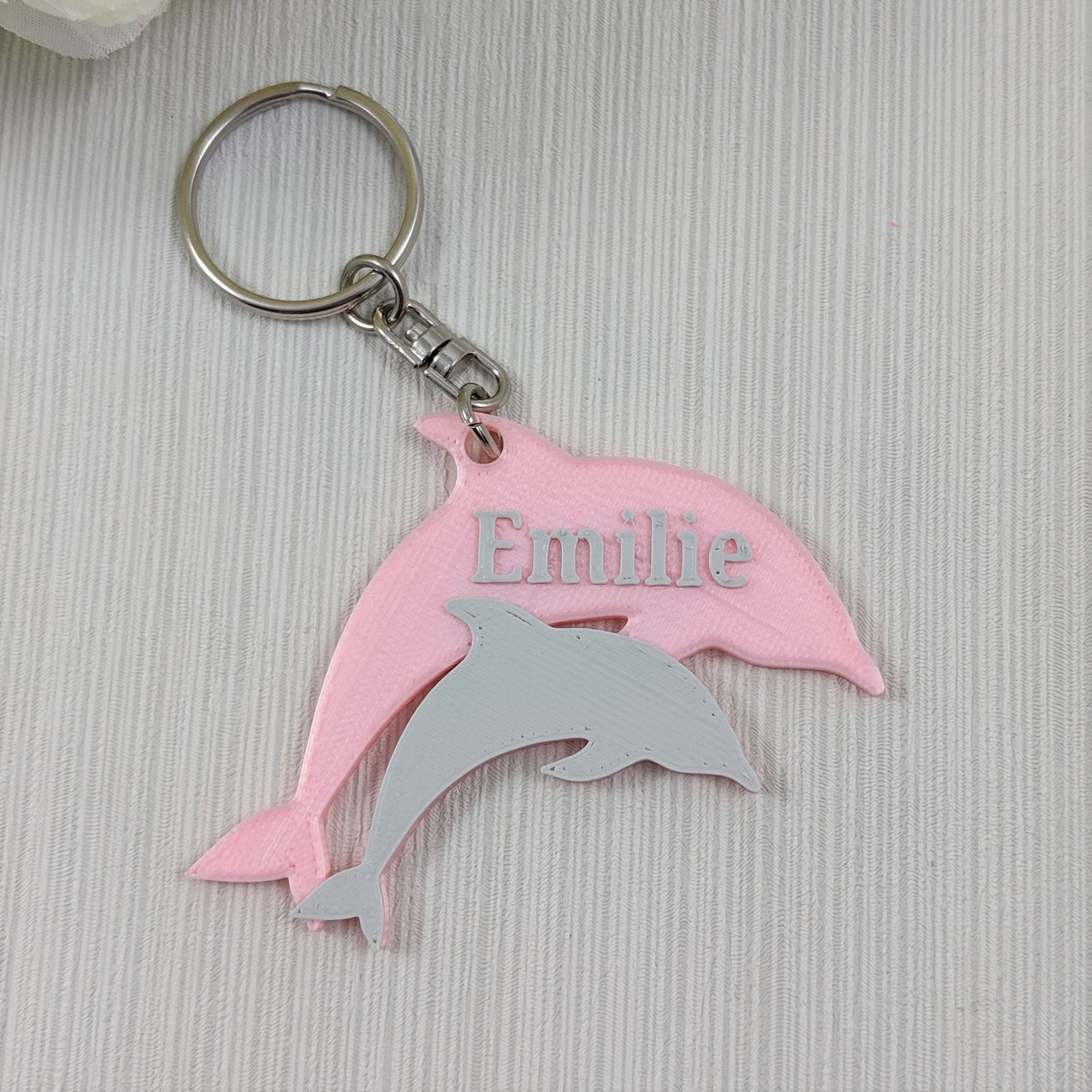 Personalised Dolphin Keyring Dolphin Bag Tag Birthday Gift Etsy UK
