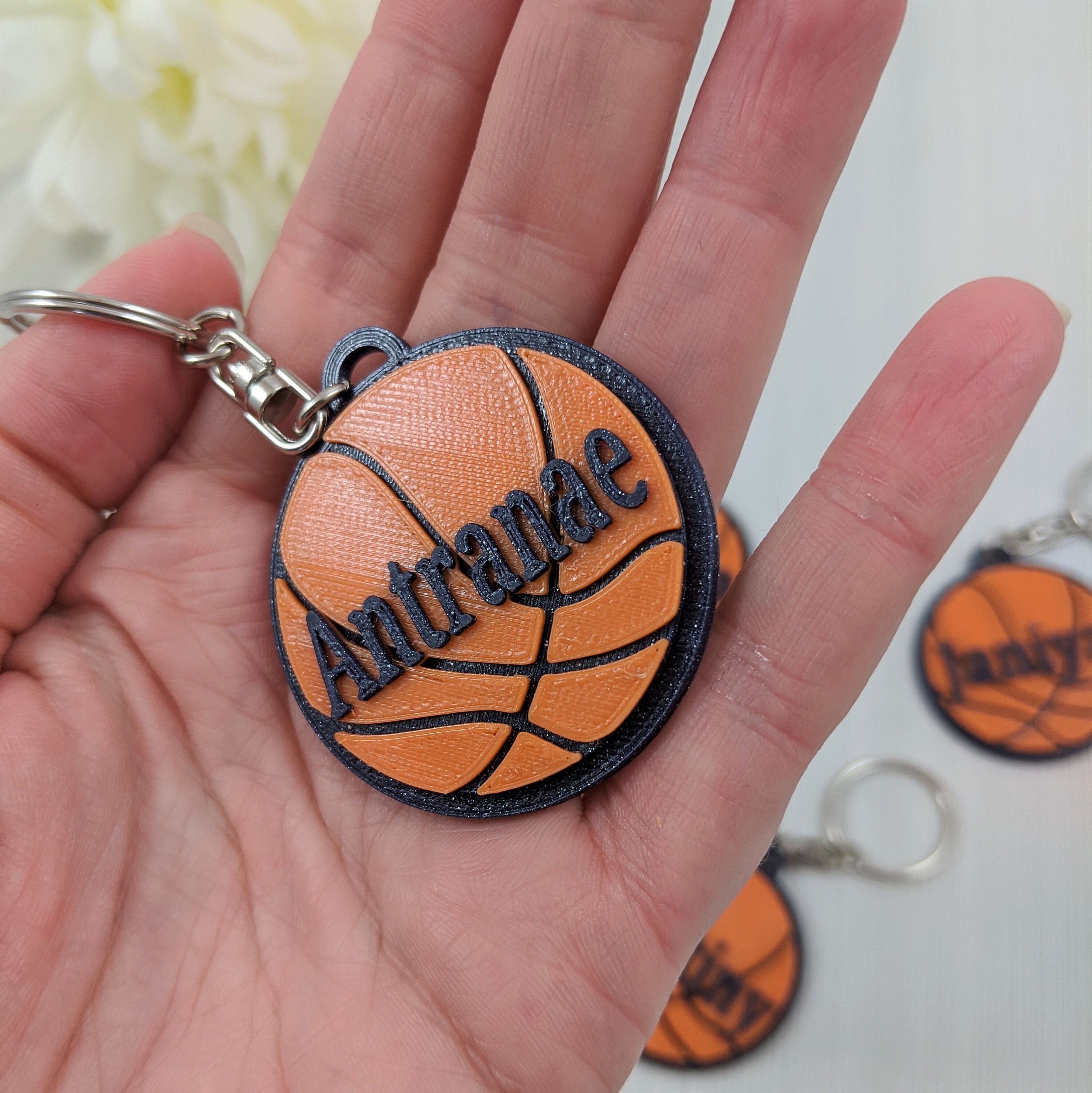 Personalised Basketball Keyring Kids Keyring Personalized Etsy