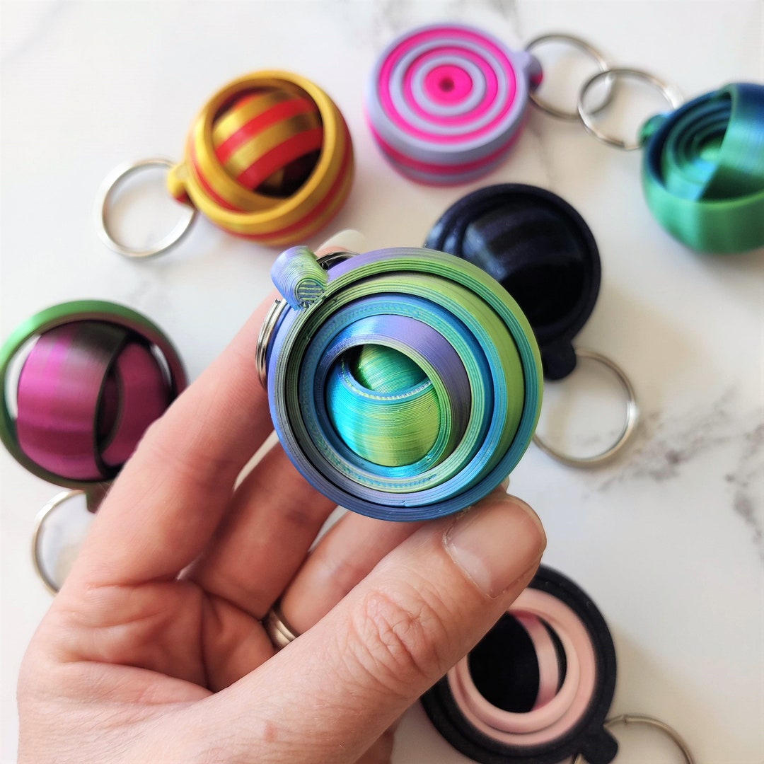 Figit Keychains Fidget Keyring, Fidget Keychain, 3D Printed, Birthday Gift, Stocking ...