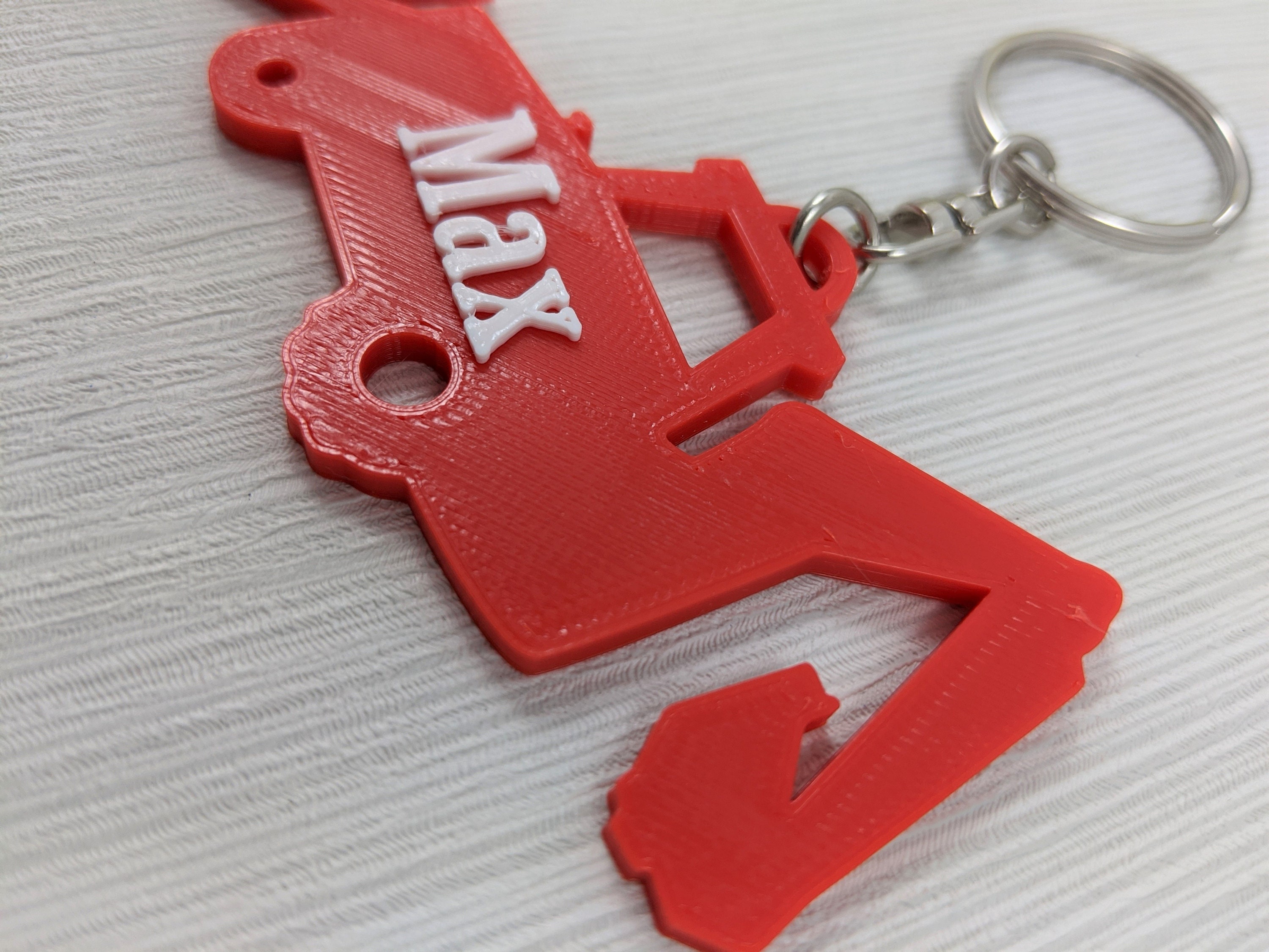 Personalised Digger Keyring Personalized Digger Keychain Etsy