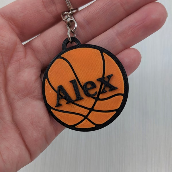 Personalised Basketball keyring, Kids keyring, Personalized keychain, Basketball gift, Small present, Stocking filler, personalised bag tag