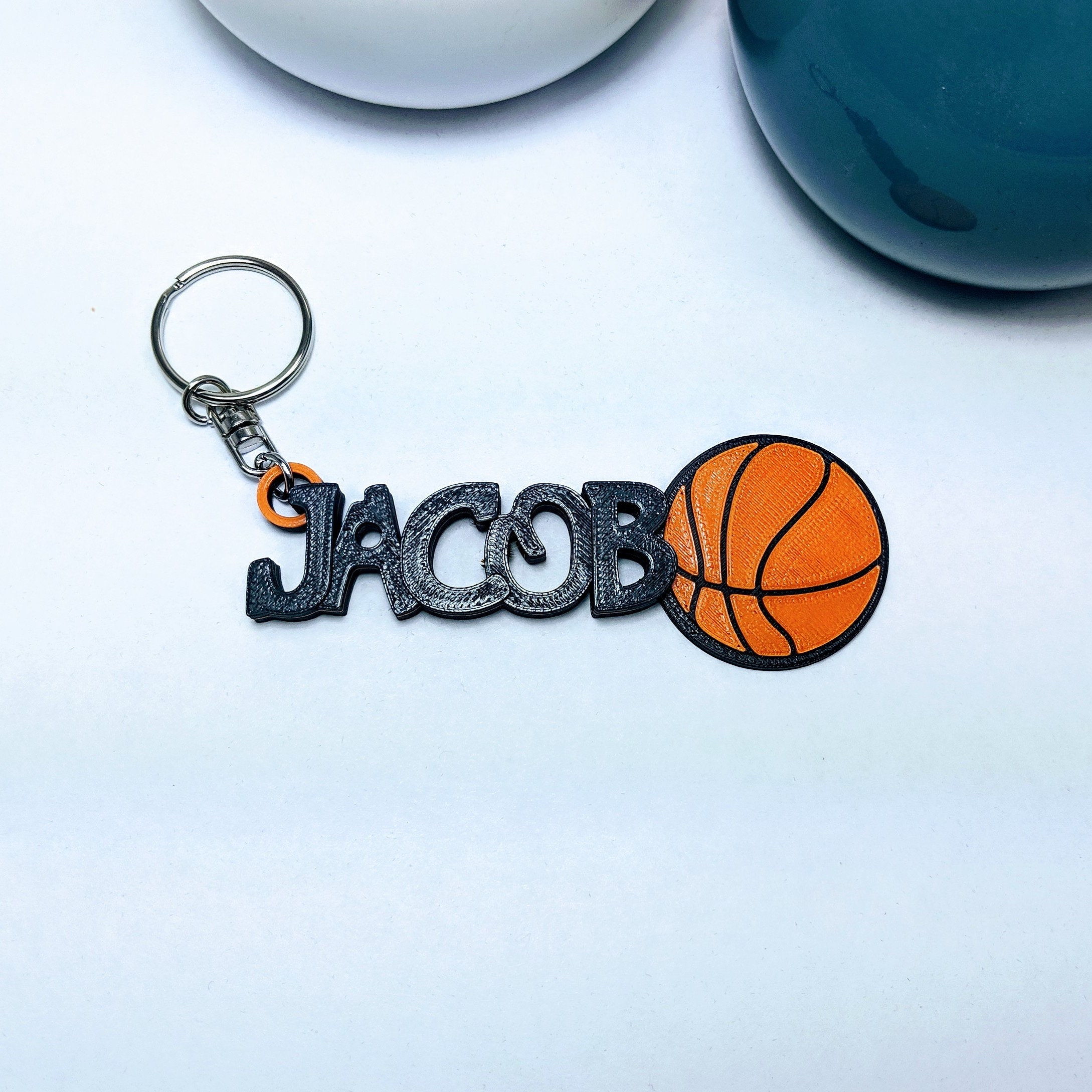 Personalised Basketball Keyring Kids Keyring Personalized Etsy
