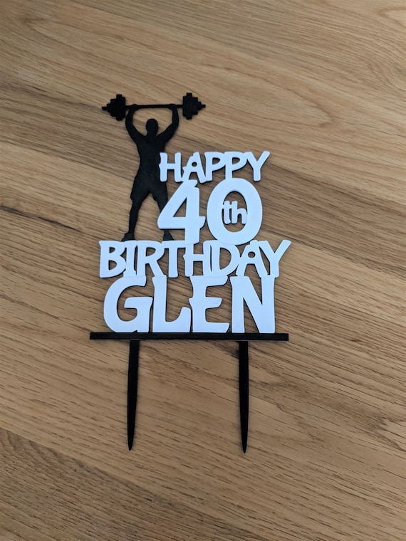 Gym Cake Topper Fitness Cake Topper Weightlifting | Etsy