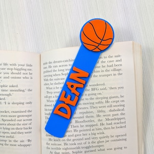 Personalised Basketball bookmark, Kids bookmark, Personalized bookmark, Basketball gift, Small present, Stocking, personalised book marker