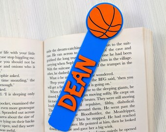 Personalised Basketball bookmark, Kids bookmark, Personalized bookmark, Basketball gift, Small present, Stocking, personalised book marker