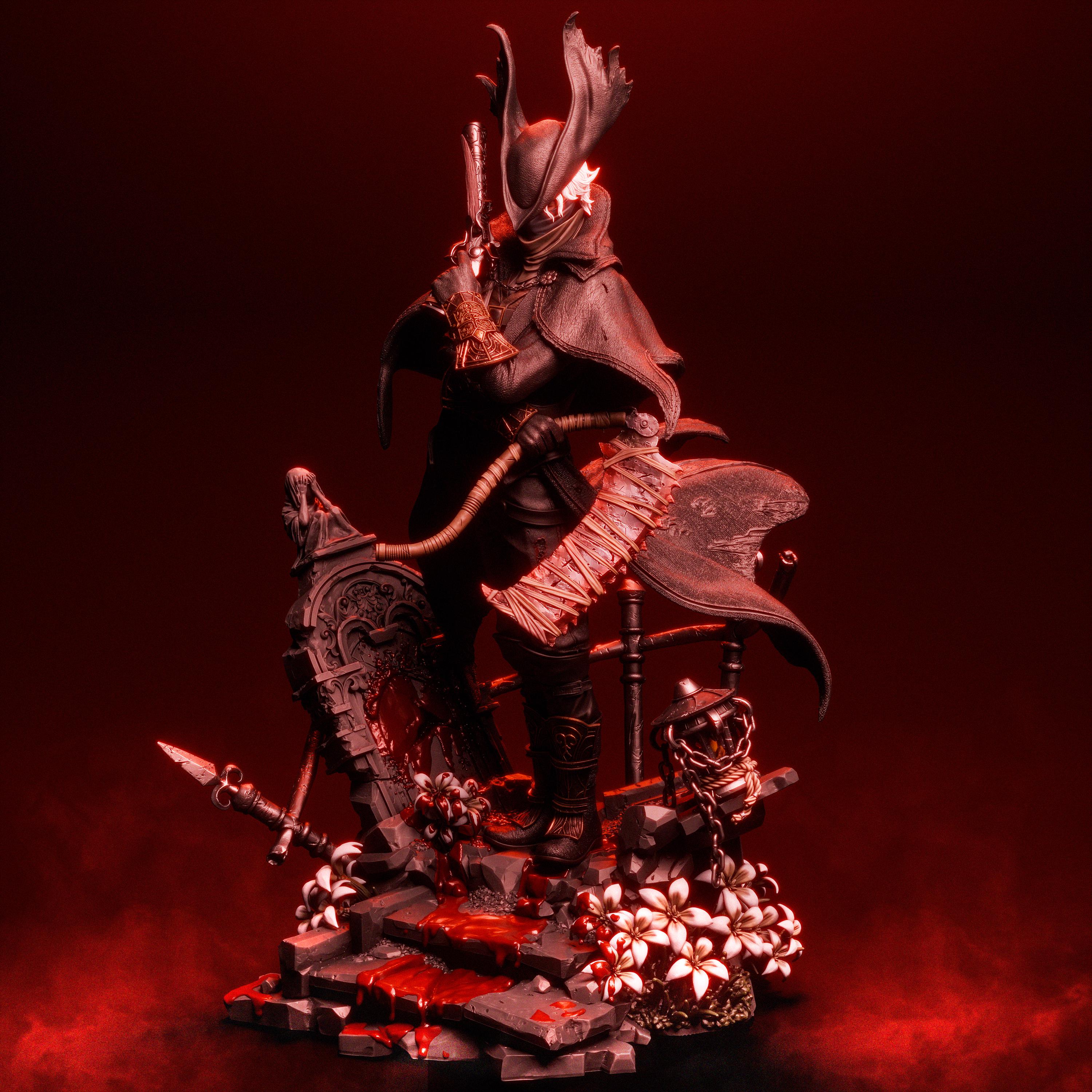 Bloodborne　ブラボ　ハンター　フィギュア　レジンランプ　レジンアート Hunter Bloodborne Statue - Etsy