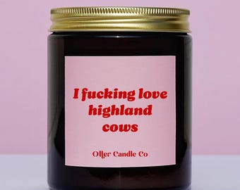 Highland Cow Candle, Funny Swear Gift, Hand Poured Soy Wax