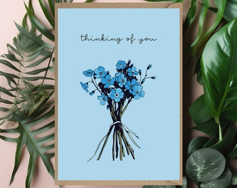 Thinking of you Card sympathy forget-me-not