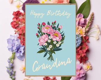 Personalised Happy Birthday Card Cocktail martini card for mum nanny nan granny grandma auntie aunt for her