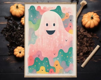 Halloween Ghost Greetings Card Spooky Season card for her for him gift mum nanny friend girlfriend