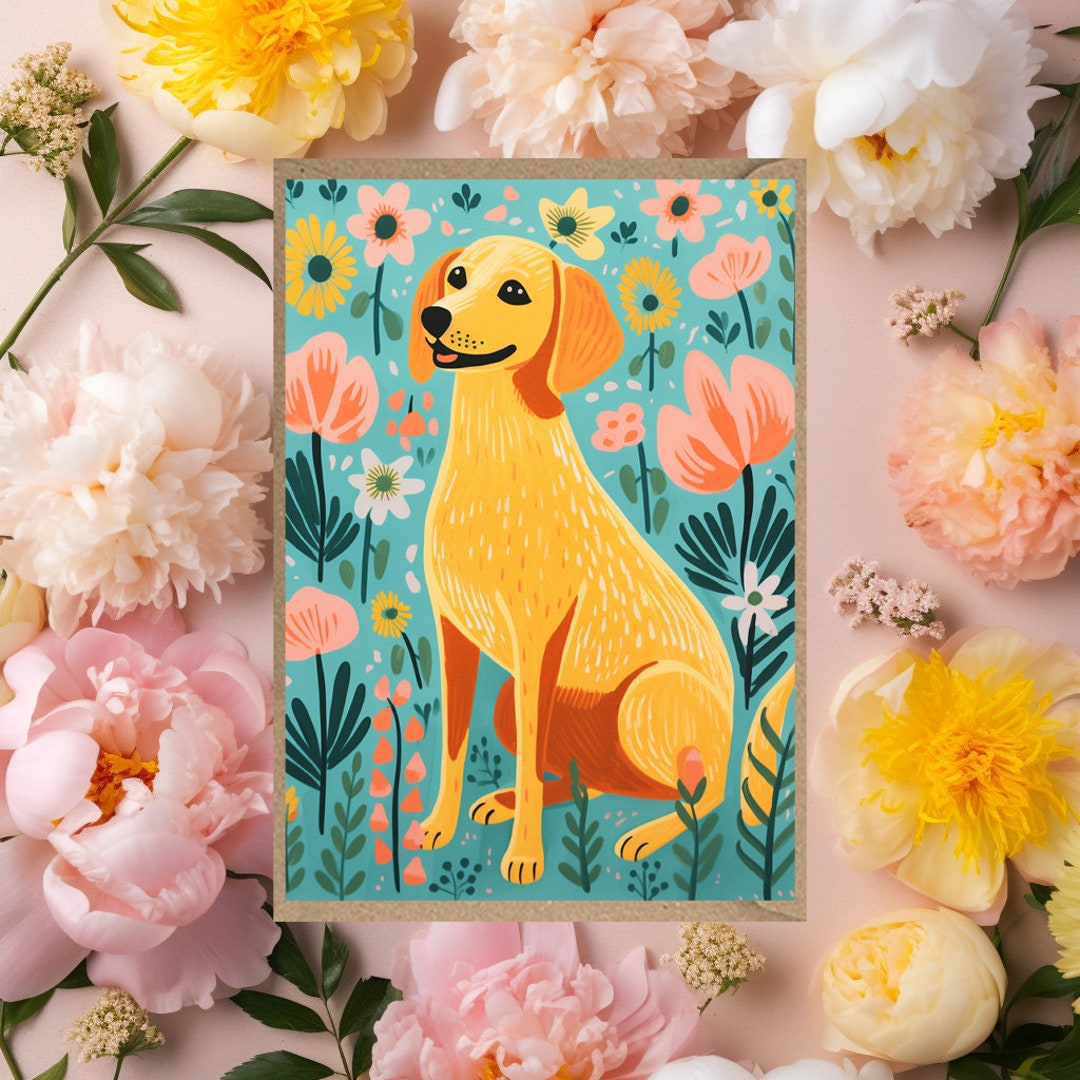 Dog Greetings Card Birthday Thank You Card for Her for Him Etsy