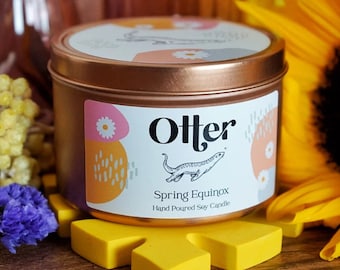 Spring Equinox Soy Candle Rose Gold Tin floral orange blossom jasmine vegan cruelty free otter candle co Mother’s Day