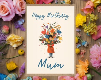 Personalised Happy Birthday Card Cocktail martini card for mum nanny nan granny grandma auntie aunt for her