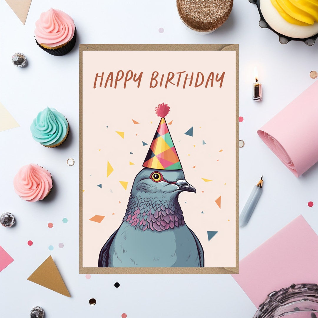 Pigeon Birthday Card Animal Birthday Card Bird Dad Grandad Friend ...