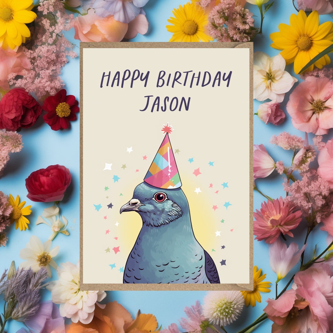 Personalised Pigeon Birthday Card Animal Birthday Card Dad Grandad ...