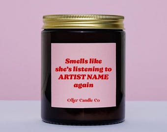 Personalised Music Fan Soy Candle, Custom Band Gift