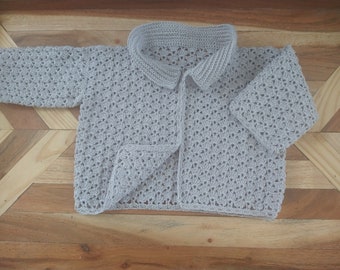 Newborn Baby Crochet Collar Sweater